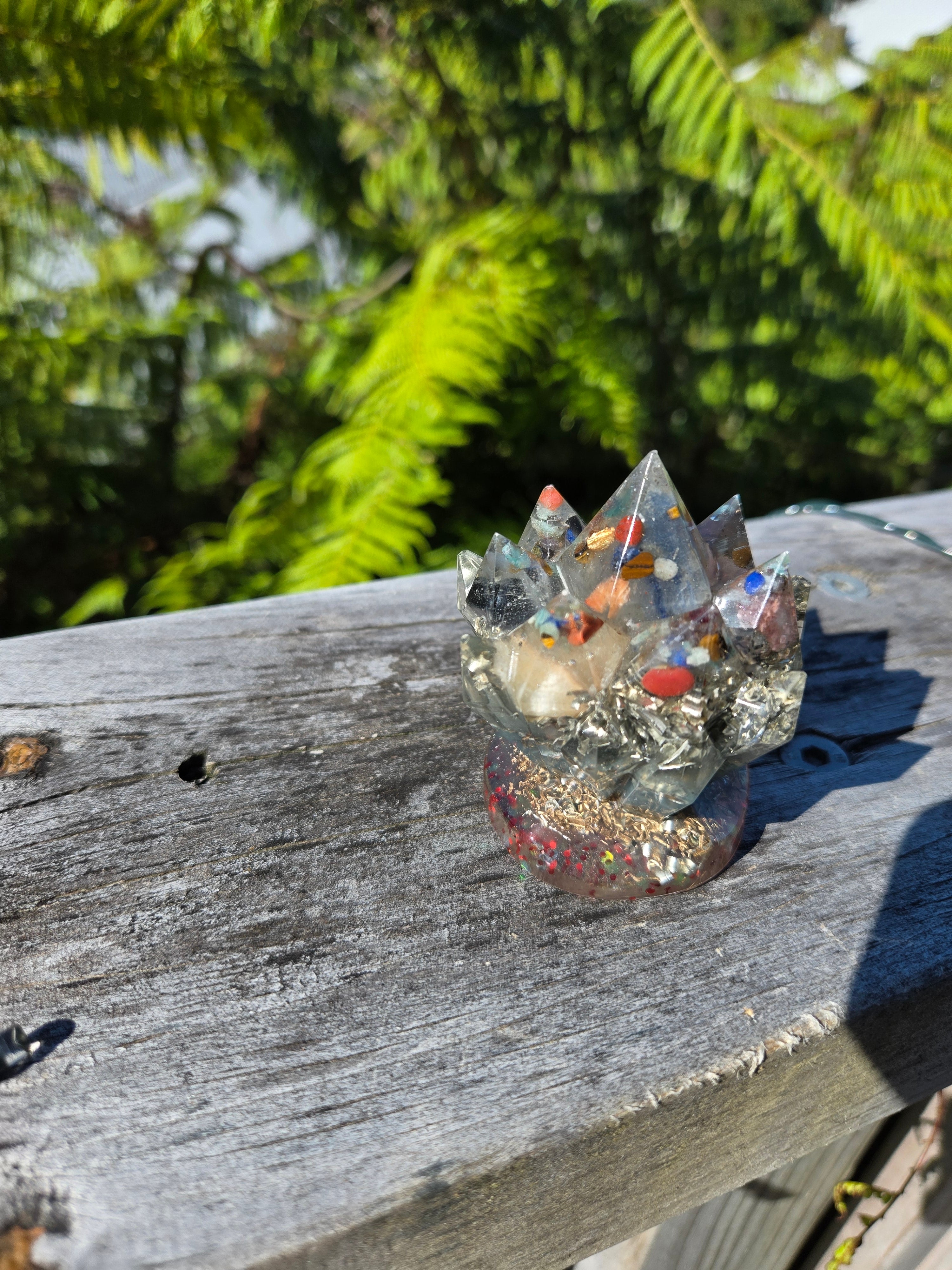 Multi-Crystal Orgonite Cluster | One-of-a-Kind Handmade Energy & EMF Harmoniser