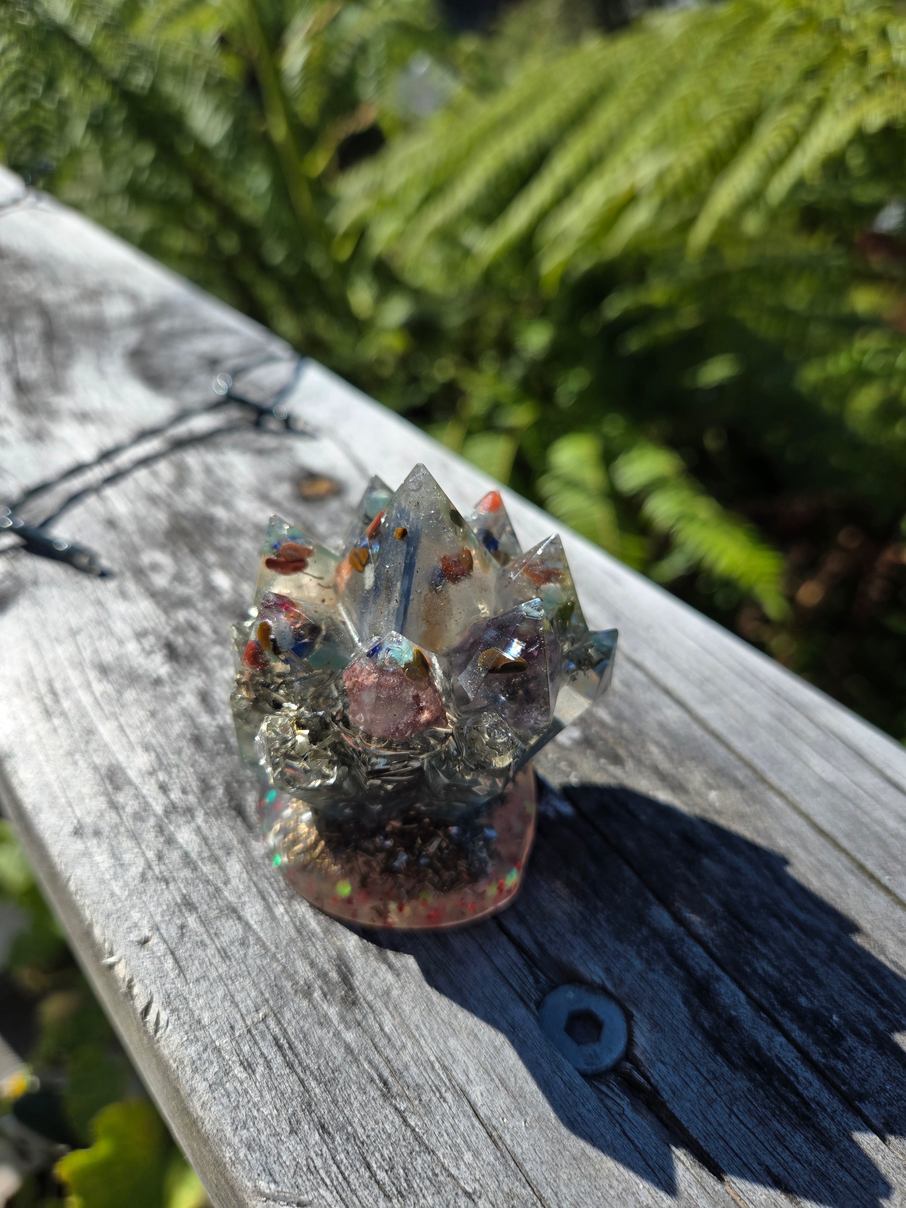 Multi-Crystal Orgonite Cluster | One-of-a-Kind Handmade Energy & EMF Harmoniser