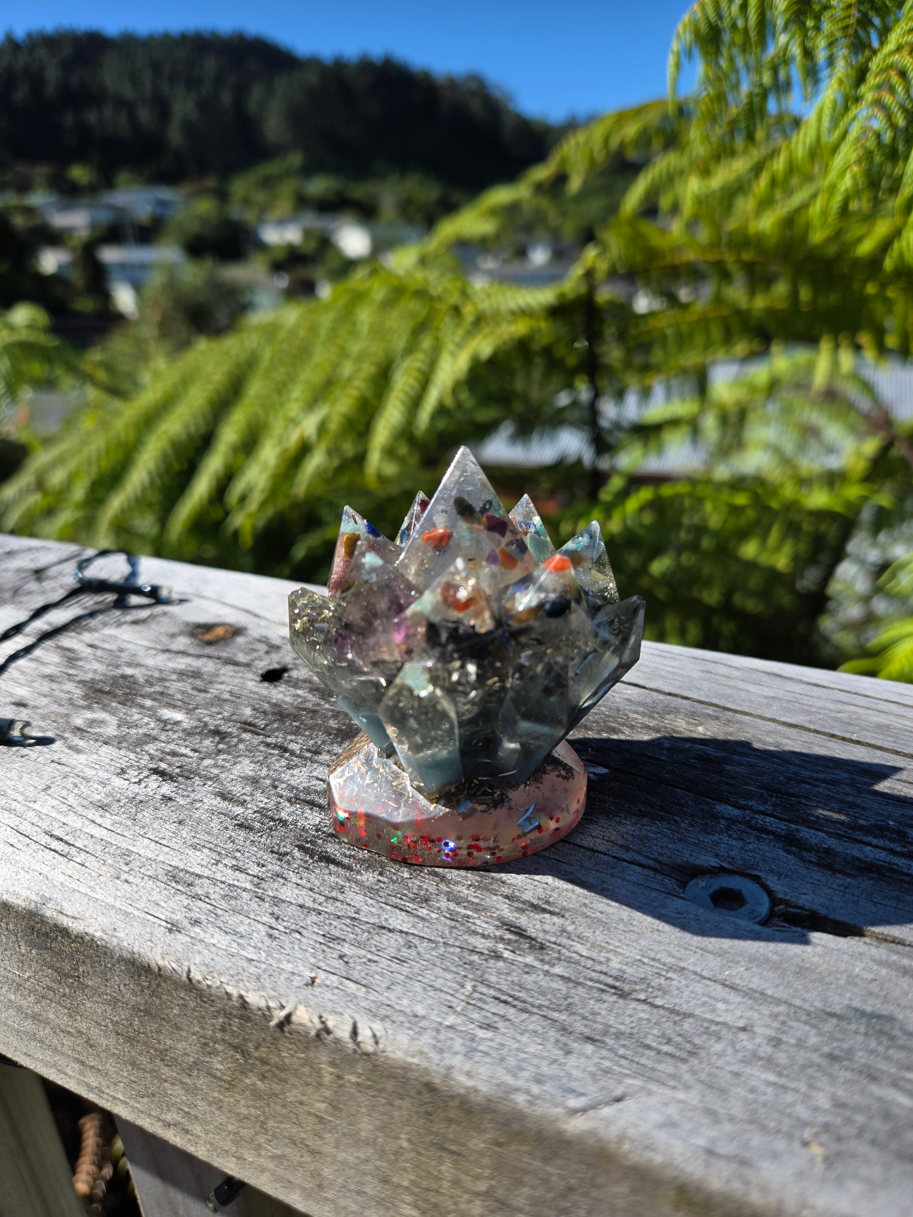 Multi-Crystal Orgonite Cluster | One-of-a-Kind Handmade Energy & EMF Harmoniser